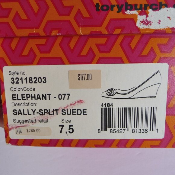 TORY BURCH Size 7.5 Sally Split Suede Wedge Heels Pumps - Picture 10 of 15